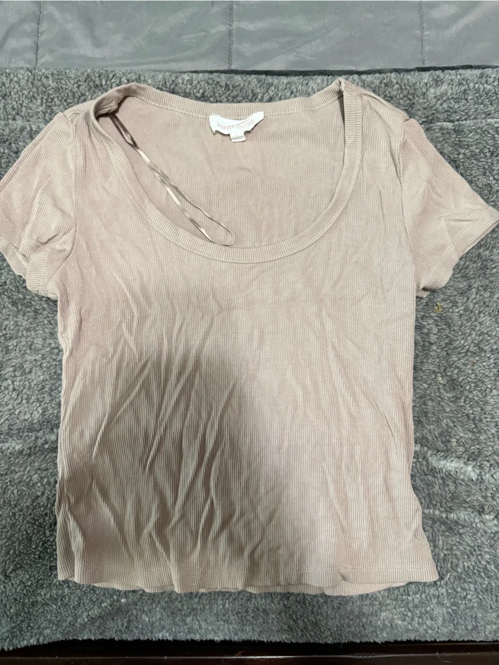 Women’s Ribbed Short Sleeve Top in Dusty Pink